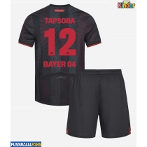 Bayer Leverkusen Edmond Tapsoba #12 Heimtrikotsatz Kinder 2025-26 Kurzarm (+ Kurze Hosen)